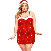 Plus Size Sexy Kerst Kostuums Voor Volwassen Vrouwen Cosplay Festival Fancy Dress