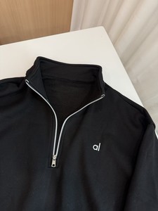 Felpa Sportiva con Mezza Zip, Vestibilità Ampia, Autunnale, Tinta Unita, in Maglia Lunga Stile Hip Hop - Product Image 2