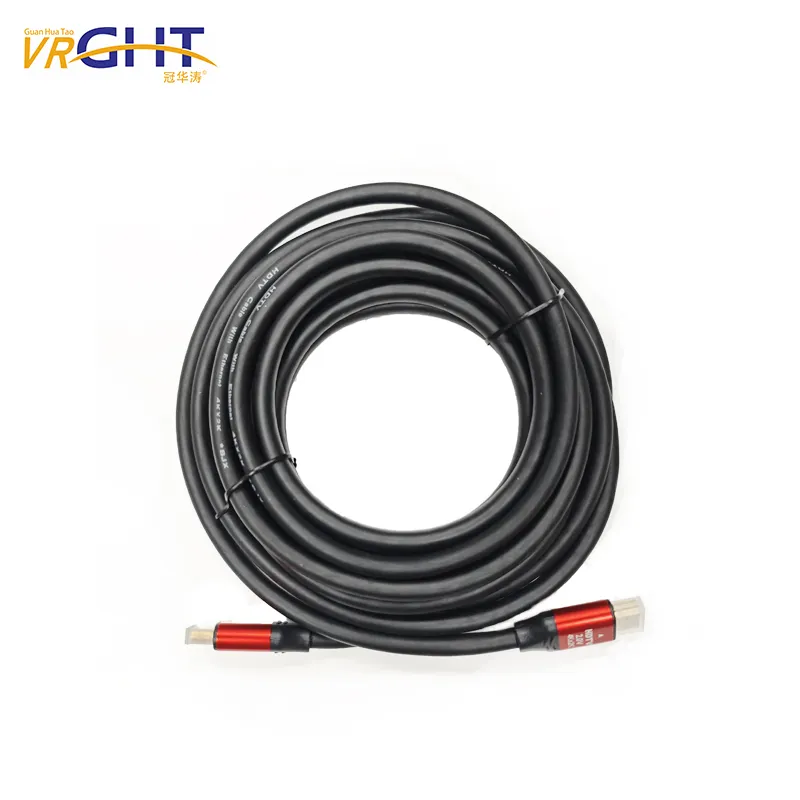 2024 oem zinc alloy 4k 5m high speed hdtv cable red yellow white premium 4k cable 2.0 cable camera 4k shielded gold 60hz gray