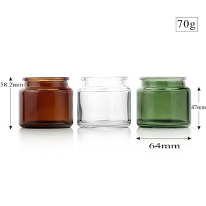 Venta al por mayor 70g tarro de vela pequeño vacío con tapa de corcho 80ml tarro de almacenamiento de vidrio verde ámbar personalizado con tapón tarro de hechizo - Product Image 3
