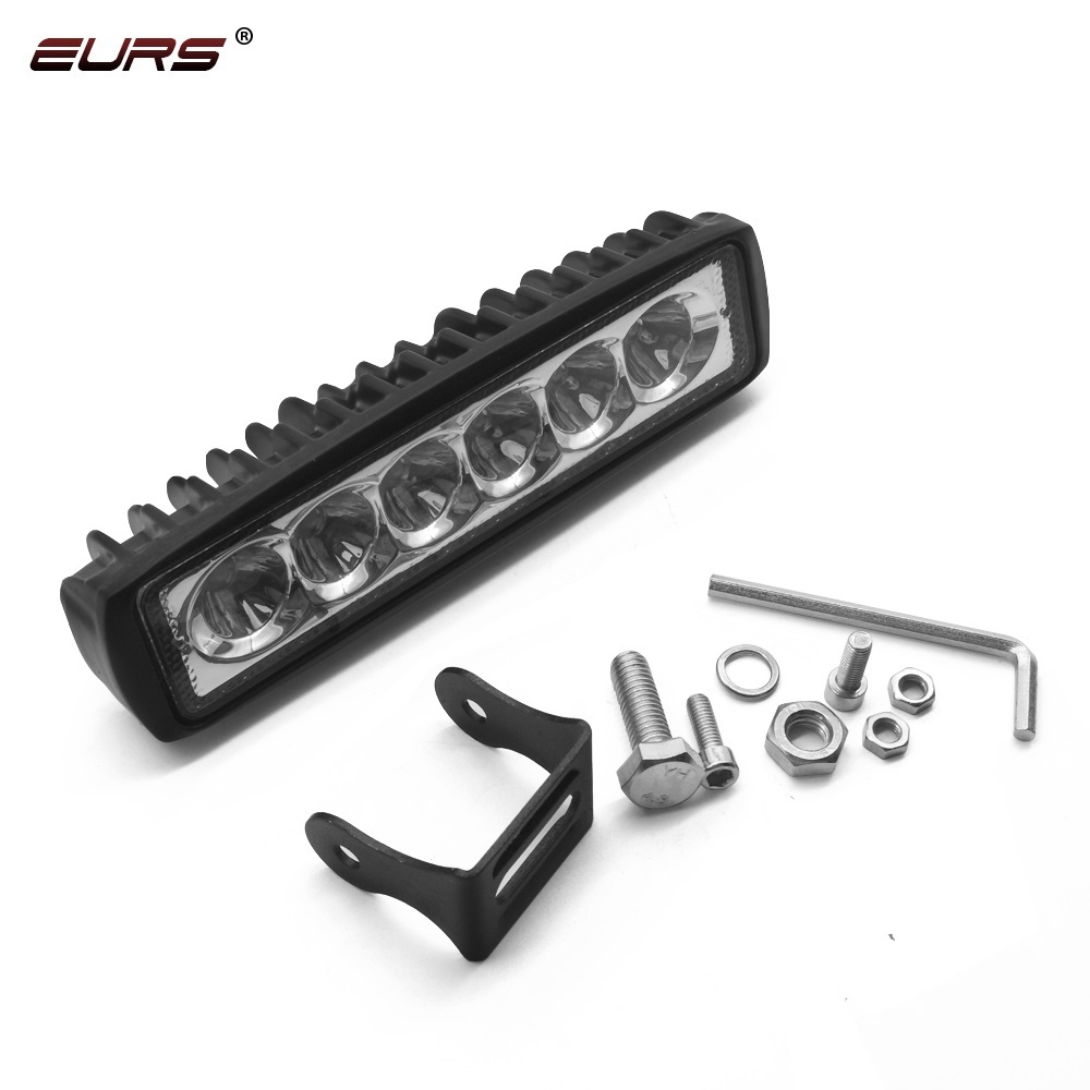 EURS Car Accessories 18W Offroad Working Led bar Lightcross-country Led Work Lamp Spotlight 6leds for Truck Soft Light