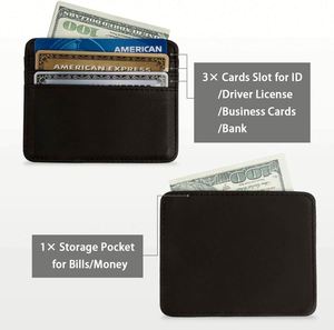 ซองใส่บัตร PU แบบขายส่ง บางและเบา มีช่องใส่บัตรสี่ช่อง ซองใส่บัตรหนัง PU ขนาดเล็ก พร้อมโลโก้สั่งทำ - Product Image 2