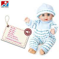 Poupée en plastique 14 pouces pour bébé avec alimentation pour jeu, ensemble d'accessoires, 12 sons, pleurs et fonctions urinaires, style jouet modèle