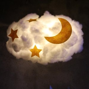 Cloud Night <b>Light</b> Round <b>Led</b> Warm White Tap Control <b>USB</b> Powered Bedroom Decor For Kids And Girls - Product Image 3