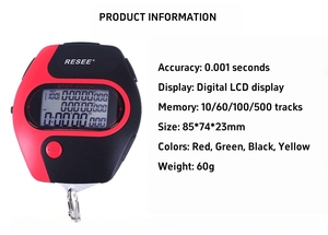 Chuyên Nghiệp Đồng Hồ bấm giờ 1/1000 Thứ Hai Có Thể Sạc Lại 100/500 Bộ Nhớ Không Thấm Nước Thể Thao Đồng Hồ bấm giờ 3-Hàng Với Lớn Màn Hình LCD - Product Image 2