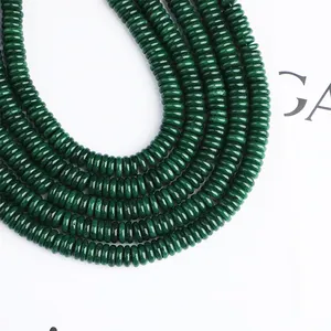 Natural Chrysoprase Spacer Beads Gemstone Loose Rondelle Beads Semi-precious Emerald Color Coin Beads for Jewelry Making