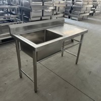 Évier de cuisine commercial moderne en acier inoxydable 304 201 de qualité alimentaire, robuste, pour la transformation alimentaire