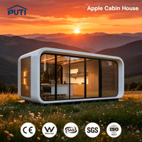 Cabane de luxe Apple de 26 m², maison préfabriquée modulaire avec salle de bain, prête pour hôtel ou complexe hôtelier