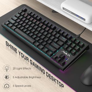 AULA F3032 Teclado Mecánico para Juegos, Portátil, de 87 Teclas, Tres Modos, USB, Compacto, para Oficina, con Retroiluminación LED - Product Image 4