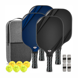 GQK Juego de Palas de Pickleball Portátiles, Ligeras y Duraderas con Bolsa de Malla, 2 Pelotas, Agarre Antideslizante y Núcleo de Álamo en Forma de Panal - Product Image 1