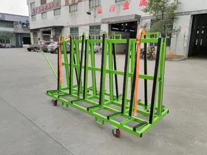 Customized Warehouse Glass Plate Glass Transport Vehicle Storage Rack 2.5m Type A Trolley With Retaining Column + 5 Inch Wheel