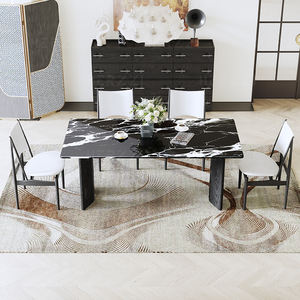 Table à manger moderne avec pieds en bois et dessus en marbre pour le restaurant et la cuisine Design de meubles élégants et durables - Product Image 4