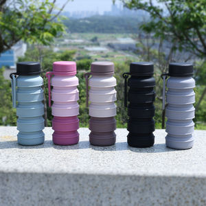 Vente en gros Bouteille d'eau isolée pour le sport et le camping étanche 500ml sans Bpa Bouteille d'eau personnalisée pliable en silicone avec paille - Product Image 6