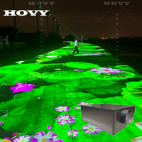 Projecteur holographique de sol immersif en 3D pour l'extérieur, écran LCD, haut-parleur intégré, design portable pour projection interactive
