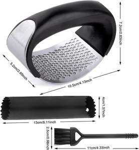 Manual Stainless Steel <b>Garlic</b> Press <b>Crusher</b> Household Kitchen Tool for Fruit & Vegetable Metal Material - Product Image 3
