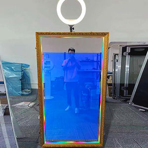 Photomaton miroir magique pour entreprise de location, appareil photo compatible avec impression instantanée, design de cadre en verre infini à 360 degrés, utilisation professionnelle - Product Image 5