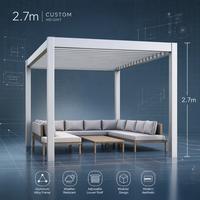 Pergola bioclimatique en aluminium, fabrication directe usine, 3x3m, 3x4m, 4x4m, 4x6m, 6x4m, toit à lames robuste, étanche, motorisé