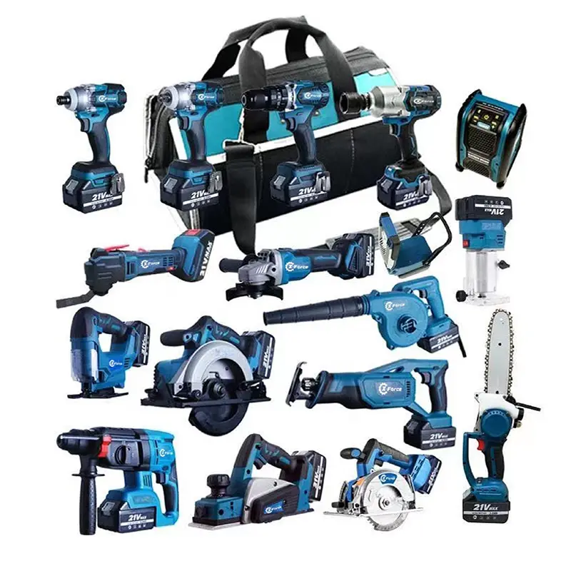 X-FORCE Cordless Power Tools Combo Kit Battery Power Tool Kits 21V Lithium Battery Power Tools Kit
