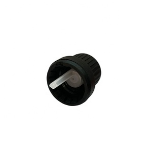 Bouchon compte-gouttes Euro 18mm noir inviolable chapardeur bouteille d'huile essentielle bouchon à vis <span class=keywords><strong>en</strong></span> plastique avec insert compte-gouttes court - Product Image 4