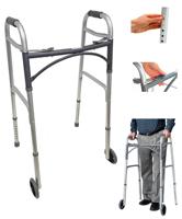 Déambulateur pliable à 2 roues pour personnes âgées et adultes handicapés, aides à la mobilité en aluminium léger