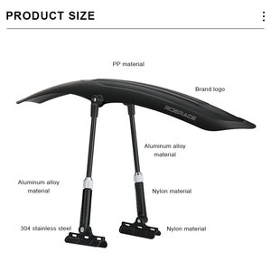 כנפונים קדמיים ואחוריים לאופני הרים RIDERACE, רחבים, עמידים למים, סט מגני בוץ לגלגלים לרכיבה בכביש, אביזרים לאופניים - Product Image 3