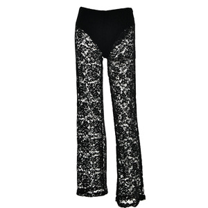 European And American Style <b>Lace</b> Wide Leg Pants High <b>Elasticity</b> Breathable Casual Long Straight Leg Pants For Women - Product Image 5