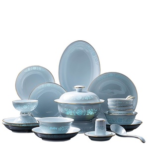 Service de table exquis sous glaçure de Jingdezhen, vaisselle domestique, bol en porcelaine Phnom Penh, bol cadeau, assiette de dîner, vente en gros - Product Image 5