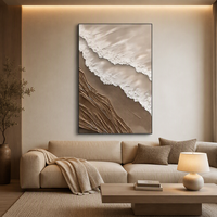 Peinture à l'huile abstraite 3D moderne peinte à la main, texture blanche, sur toile, œuvre d'art murale, décoration de salon, décoration intérieure, à suspendre, en métal