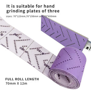 70 نفسجي X 12 متر توريد السيراميك الأرجواني متعددة الثقوب ورقة ورق الصنفرة ورقة أكسيد الألومنيوم لفة - Product Image 2