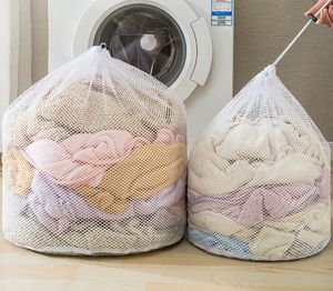 Sacs à linge en filet de polyester moderne à mailles fines, écologiques, de grande taille, avec cordon de serrage, pour chaussures, avec logo personnalisé - Product Image 2