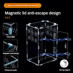 Acryl-Reptiliengehäuse Versteckbox Tragbar Luxuriös Umweltfreundlich für Einfache Montage <span class=keywords><strong>Terrarium</strong></span> Tierkäfig für Frosch Spinne Insekt - Product Image 6
