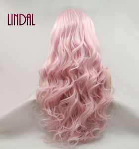 LINDAL Perruques en cheveux synthétiques à haute teneur en fibres, <span class=keywords><strong>perruque</strong></span> 24 "<span class=keywords><strong>de</strong></span> cheveux synthétiques Cosplay pour femmes blanches et noires couleur <span class=keywords><strong>princesse</strong></span> rose - Product Image 4
