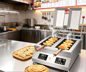 Freidora Automática de Dumplings, Cocedor Eléctrico de <span class=keywords><strong>Gyoza</strong></span>, Parrilla de Acero Inoxidable para Freír, Máquina para Hacer Dumplings de Hierro Fundido sin Recubrimiento - Product Image 5