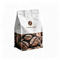 Sacs d'emballage pour café à fond plat, étanches à l'humidité, recyclables, anti-odeurs, avec valve personnalisée, 250g 500g 1kg, pour aliments pour animaux de compagnie, qualité alimentaire