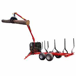 Высокоэффективный, экономичный, reboque grua com garra para toras, бревенчатый вагон с крановым захватом, деревянный прицеп с краном - Product Image 4