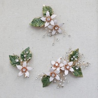 Handgemachte Hochzeit Braut schmuck Haarnadeln Neueste Ins Mode Emaille Blatt Perle Haarkamm Zubehör