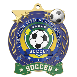 Noble Venta caliente Diseño único Medalla <span class=keywords><strong>DE</strong></span> HONOR <span class=keywords><strong>DE</strong></span> FÚTBOL personalizada Representación <span class=keywords><strong>de</strong></span> trabajo en equipo y medallas <span class=keywords><strong>de</strong></span> pasión Logotipo personalizado - Product Image 1