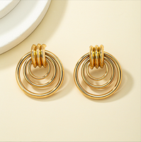 Grandes boucles d'oreilles Vintage en métal torsadé pour femmes, couleur or, breloque Sexy, déclaration spirale tourbillon bijoux vente en gros