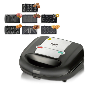 Máquina para hacer sándwiches 7 en 1 de 750W, multifunción, para desayunos, con <span class=keywords><strong>placas</strong></span> antiadherentes, fácil de limpiar, para panini y gofres. - Product Image 3