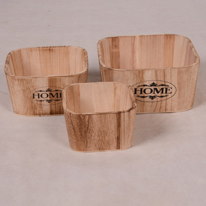 Rustic Wooden Flower <b>Pots</b> Square Indoor Home Decor Planters For <b>Succulents</b> Desktop Or Floor Standing - Product Image 4
