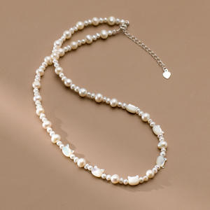 Collier en argent pur S925 haut de gamme avec nœud perlé, design simple et original, accessoire perlé tendance pour hommes et femmes, populaire sur Internet - Product Image 4