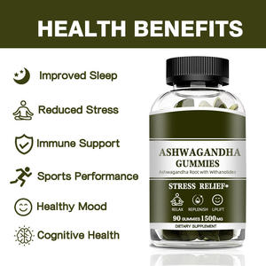 Gomitas de Raíz de Ashwagandha de 1500 mg, Venta al por Mayor, con Withanólidos, Mejora la Inmunidad, Apoyo Inmunitario, Sabor a Fresa para Adultos, 60 Unidades - Product Image 3