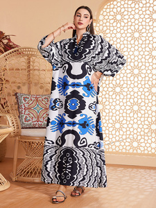 Nuovo arrivo abito retrò musulmano elegante abito Casual ispirato al medio <span class=keywords><strong>oriente</strong></span> Dubai autunno poliestere Abaya all'ingrosso Stock - Product Image 3