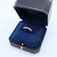 Bague demi-éternité pour femme Madonna, 5 pierres rondes en moissanite, en argent sterling 925, empilable, pour mariage ou promesse, cadeau de bijoux