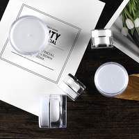 Pots cosmétiques en acrylique transparent à double paroi, écologiques, avec couvercles, pour soins de la peau et crèmes pour les yeux, capacités de 5g à 50g