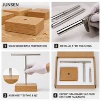 Présentoir à boucles d'oreilles amovible en métal JUNSEN avec base en bois massif, réglable, modèle JUNSEN-F5-22 Chine
