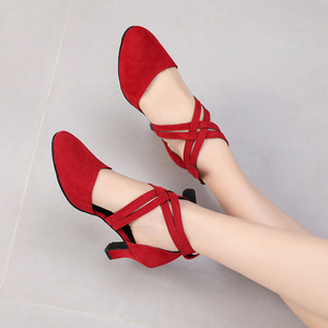 Chaussures de <span class=keywords><strong>danse</strong></span> latine rouges pour femmes Kn355 pour compétition et performance, avec rubans croisés, pour Rumba, <span class=keywords><strong>Samba</strong></span>, Cha-cha, Jazz, Ballet, Valse - Product Image 5