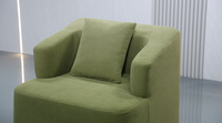 Fauteuil d'appoint moderne vert compressé sous vide en mousse, meuble de salon en gros