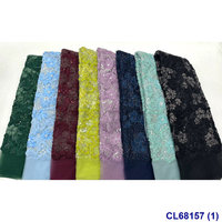 Tissu en dentelle à sequins brodé de perles, maille florale pour robe de mariée africaine et vêtements de fête