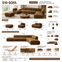 32D Hochdichte Schaumstoff-Stoff-Kompressions-Sofagarnitur mit ausziehbarem Bett, modular, L-förmig für das Wohnzimmer